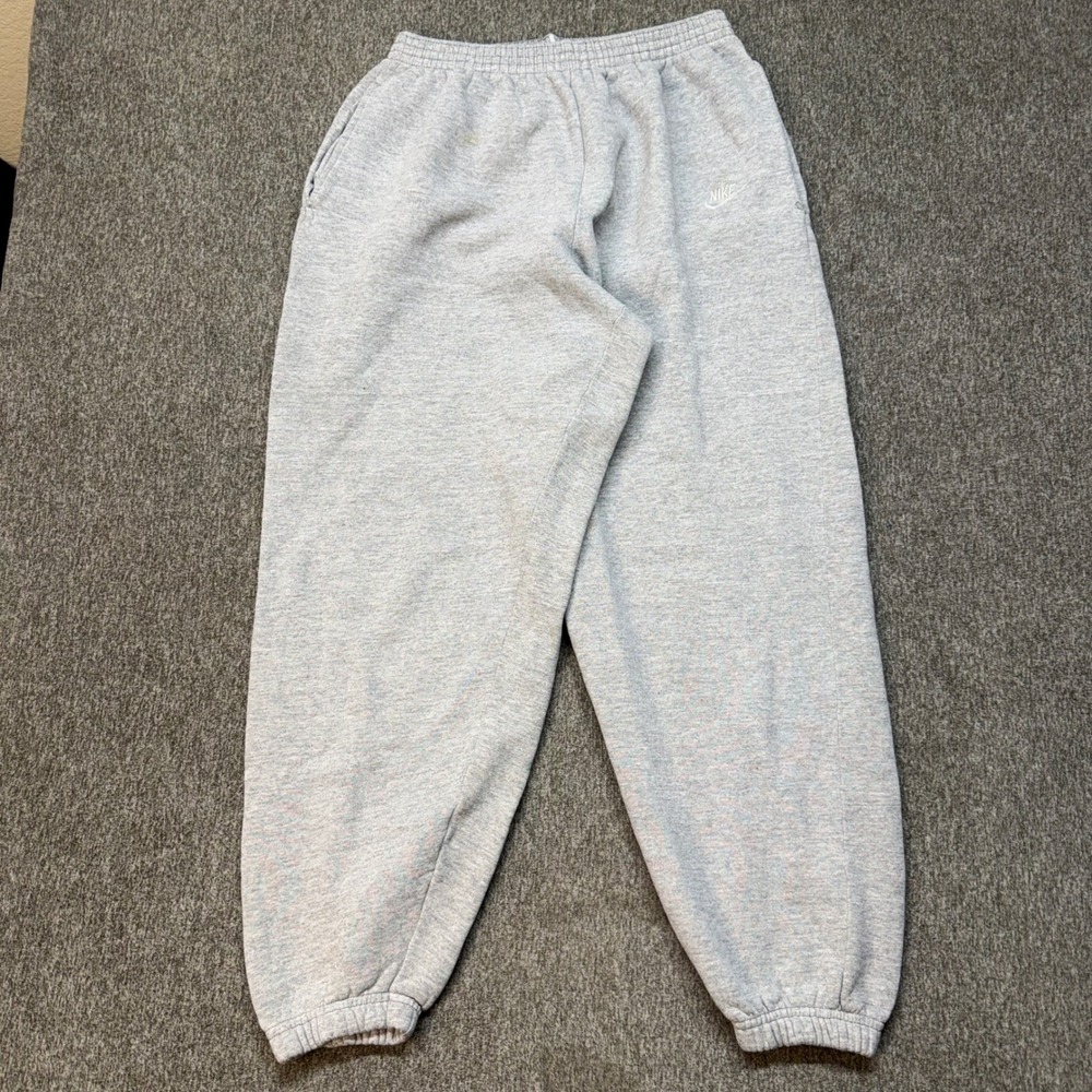 Vintage Nike Sweatpants Mens Large Gray Embroidered Logo Joggers Made in USA 90s